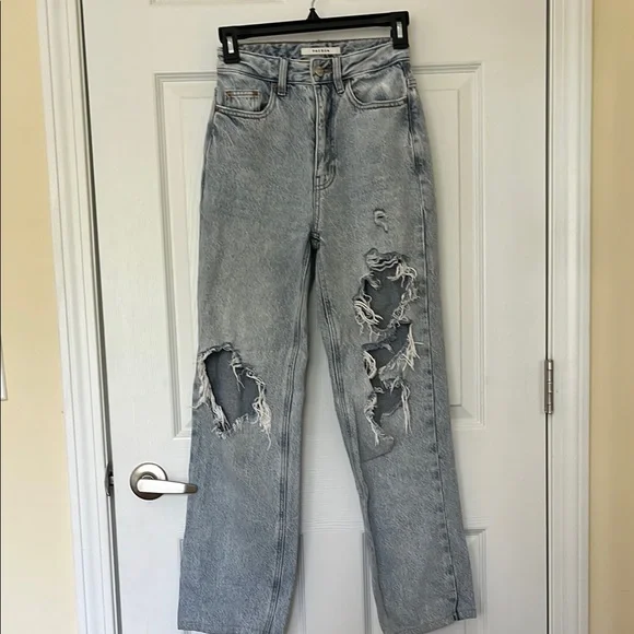 Pacsun Distressed Light Blue Jeans - Picture 1 of 4